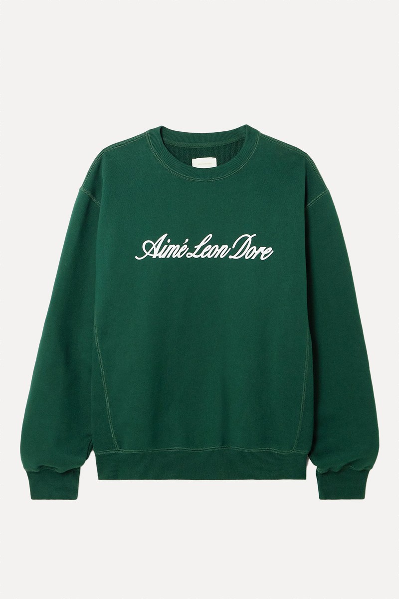 Logo-Print Cotton-Jersey Sweatshirt from AIMÉ LEON DORE