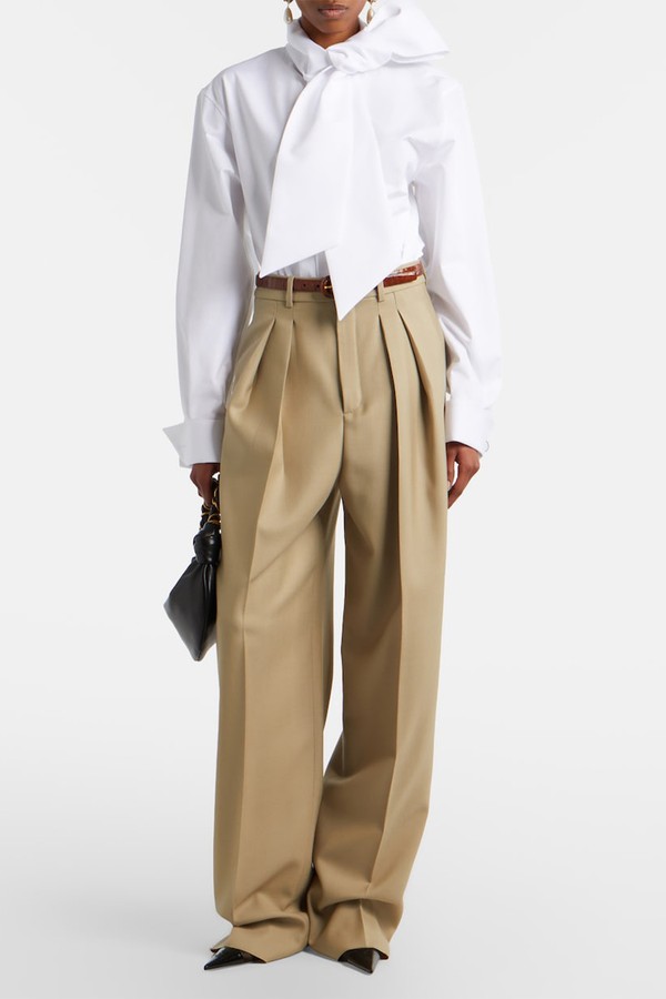 Wool & Silk Wide-Leg Pants from Saint Laurent