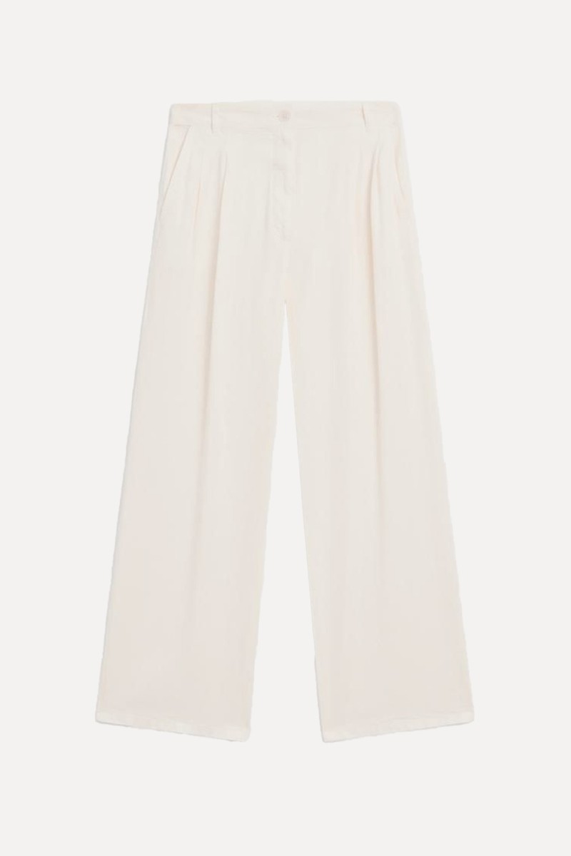 Wide-Leg Trousers With Double Dart