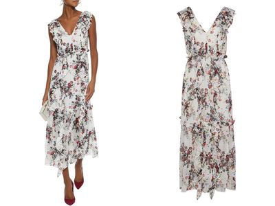 Ruffled Floral-Print Silk-Georgette Midi Dress from Marissa Webb