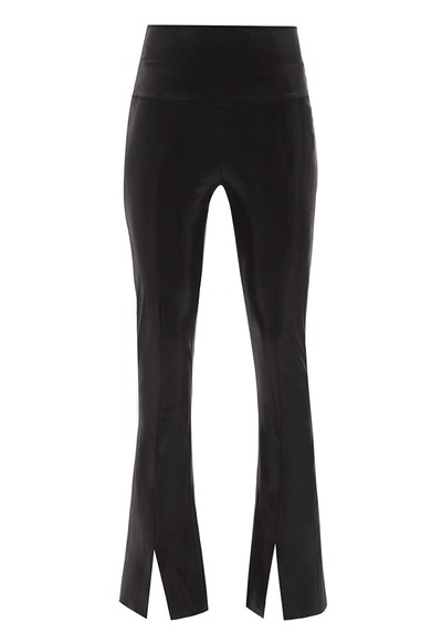 Spat Slit-Cuff Lamé-Jersey Trousers from Norma Kamali 