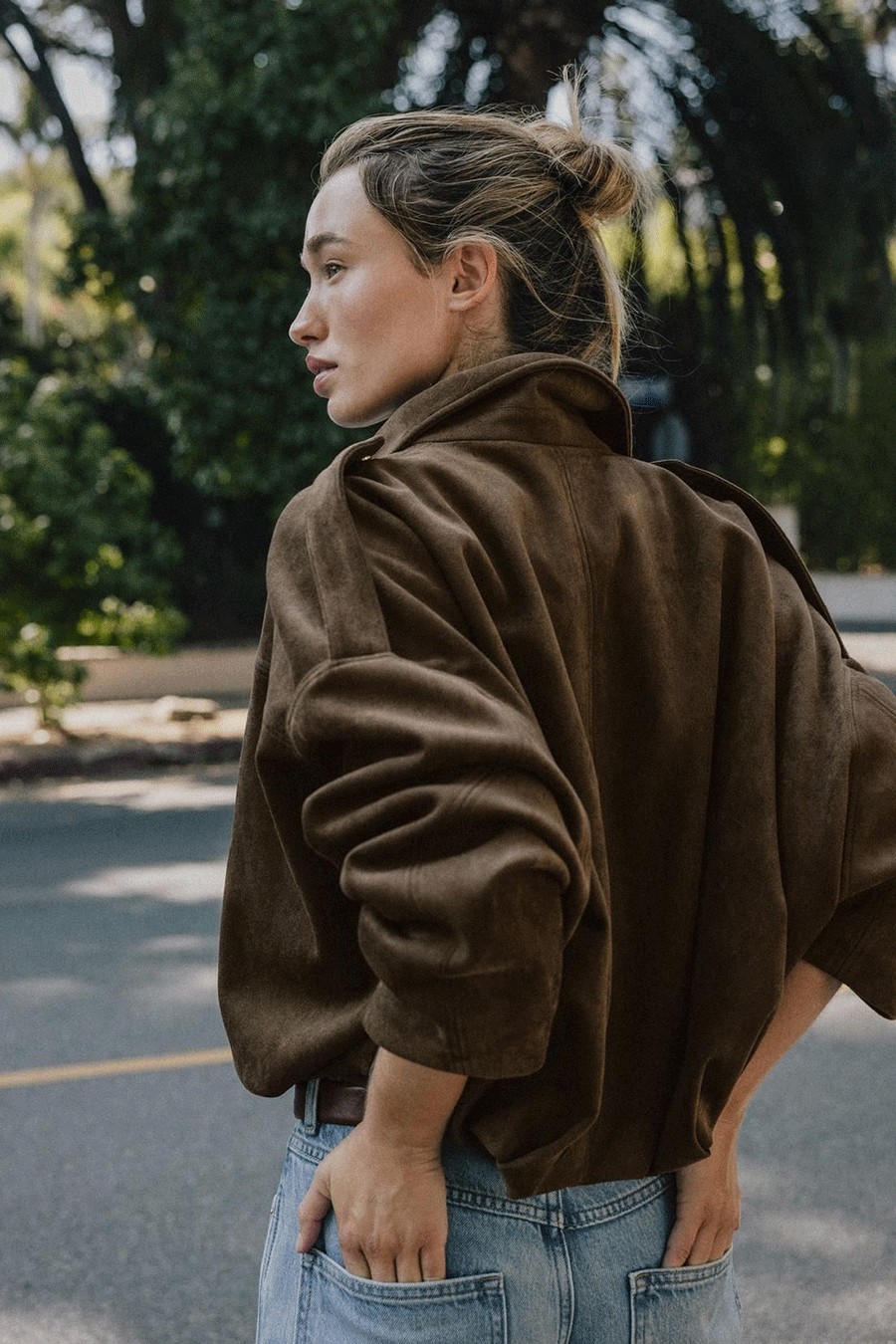 Suede Effect Bomber Jacket from Zara