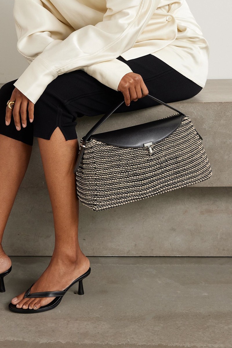 T-Lock Woven Leather Shoulder Bag from Toteme 