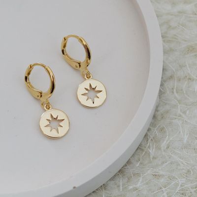 Star Charm Hoop Earrings from Kazari Jewellery