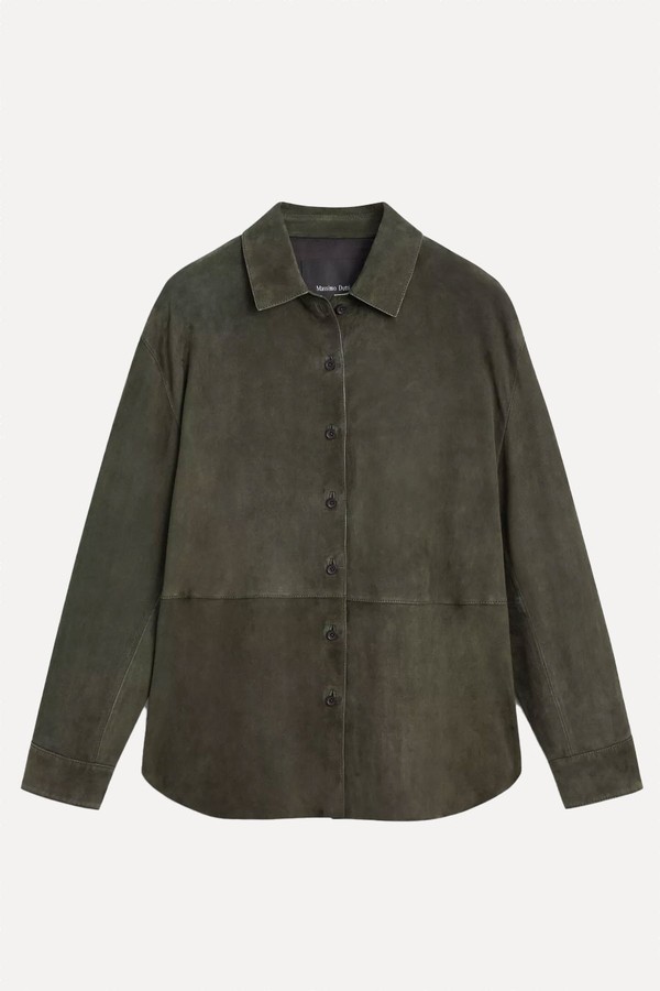 Suede Leather Shirt With Seams from Massimo Dutti