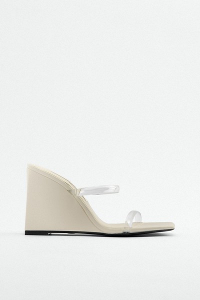 Vinyl High Wedge Sandals from Zara