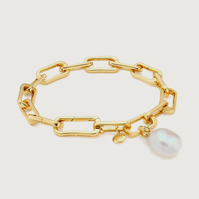Gold Vermeil Alta Capture and Pearl Bracelet Set