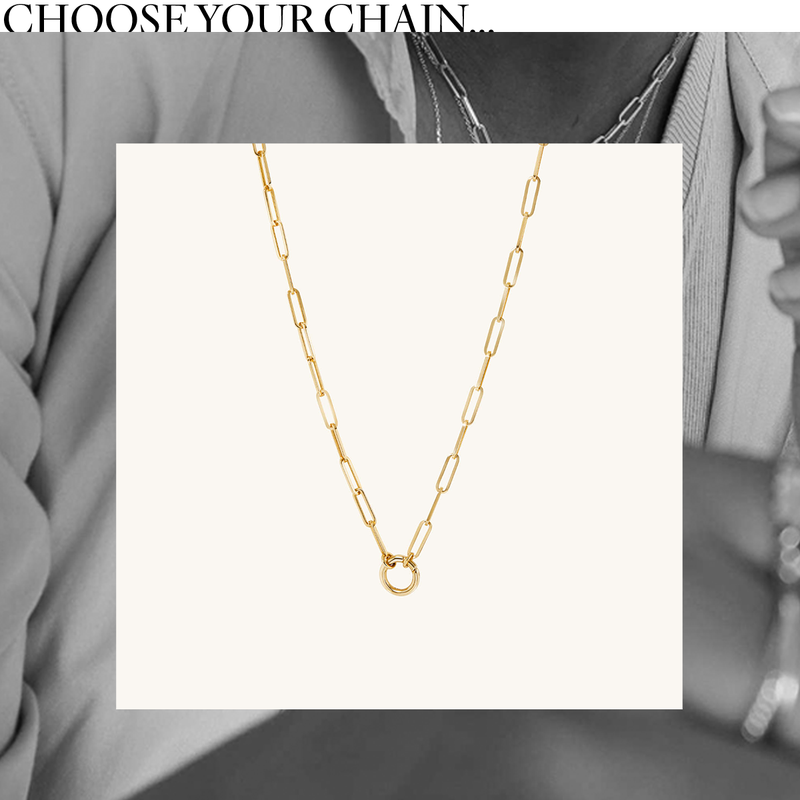 Paperclip Chain Charm Necklace