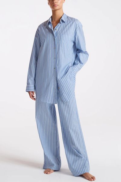 Aurelia Stripe Cotton Silk Trousers  from ASCENO