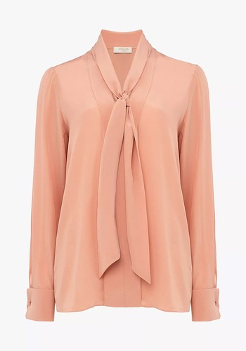 Pearl Tie Neck Silk Blouse from Hobbs