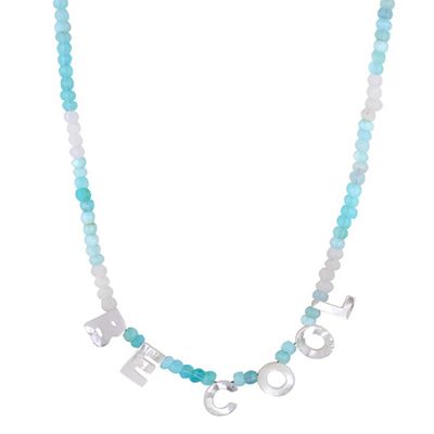 Be Cool Necklace With Blue Peruvian Opal Beads