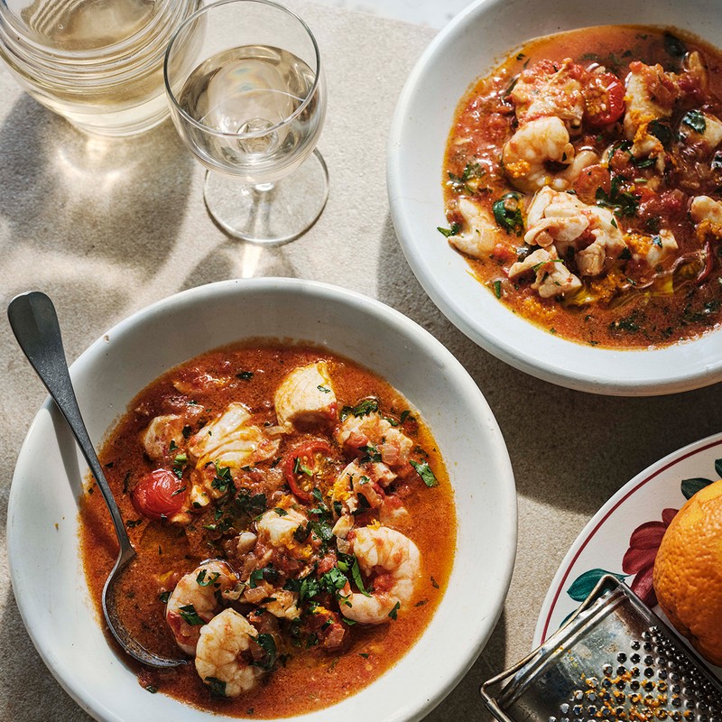 Spicy Fish Soup With Tomatoes & Orange Zest