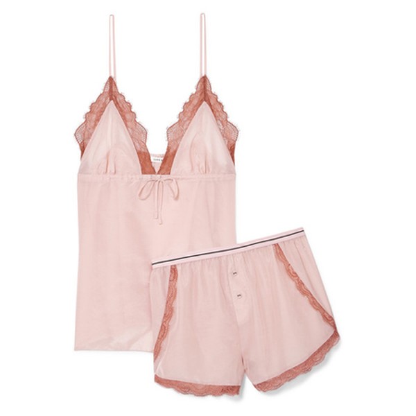 Lace Trimmed Cotton & Silk Pyjama Set from Love Stories