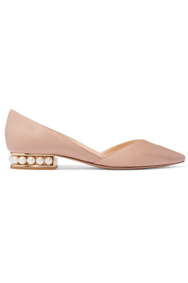 Casati Embellished Leather Point-Toe Flats from Nicholas Kirkwood