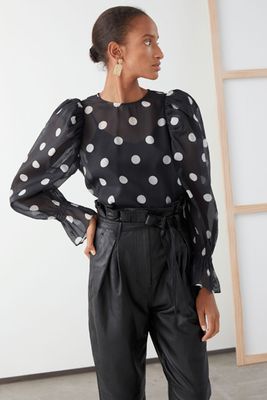 Sheer Polka Dot Sleeve Blouse from & Other Stories