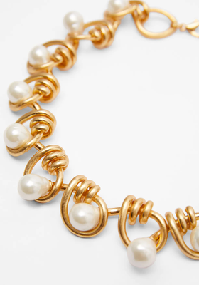 Coiled Pearl Bead Necklace from Zara