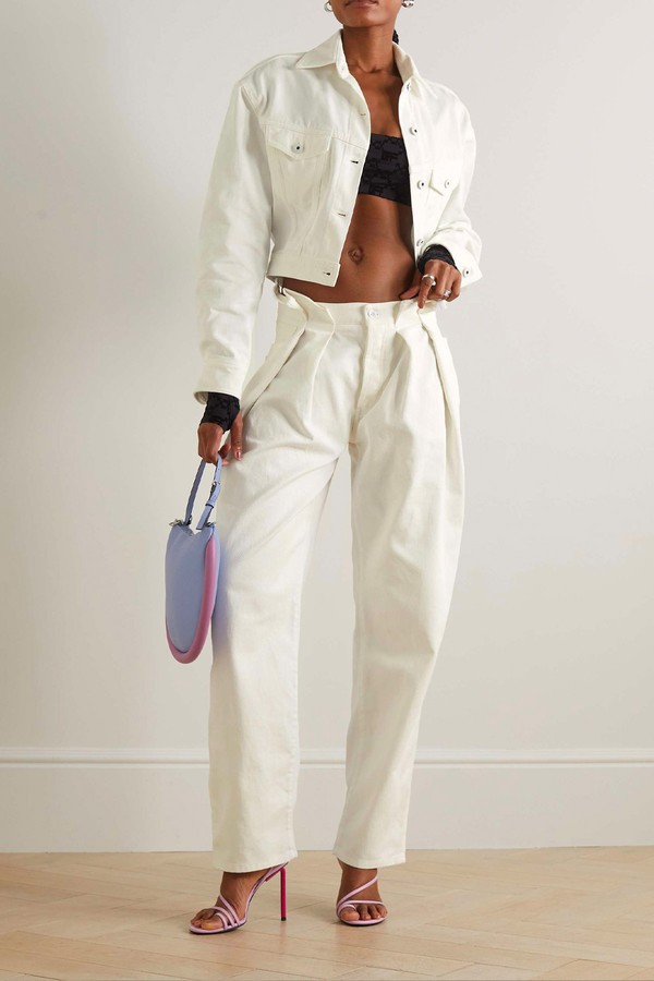 Ablohland Pleated Mid-Rise Straight-Leg Jeans from Off-White