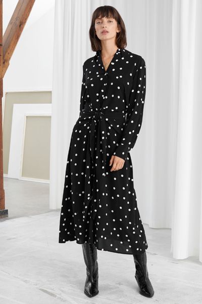 Polka Dot Waist Tie Midi Dress from & Other Stories