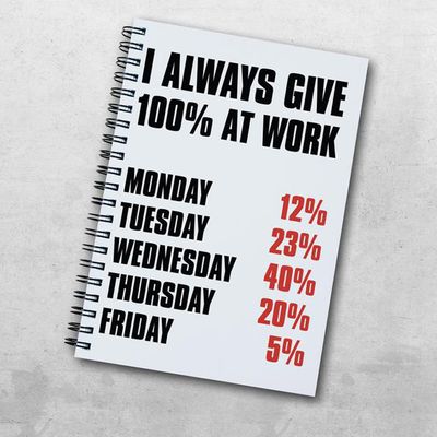 I Always Give 100% At Work Notebook from The Funky Press