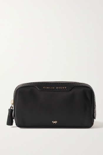 Girlie Stuff Textured Leather-Trimmed Econyl Cosmetics Case from Anya Hindmarch