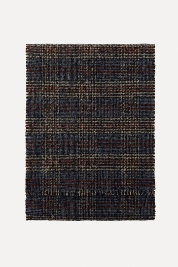 Checked Scarf With Wool from Zara
