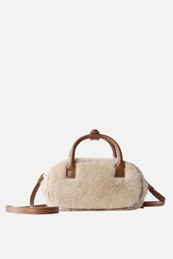 Bowling Sheepskin Crossbody Bag from Zara