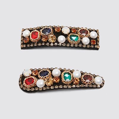 Pack of Gem And Faux Pearl Clips from Zara