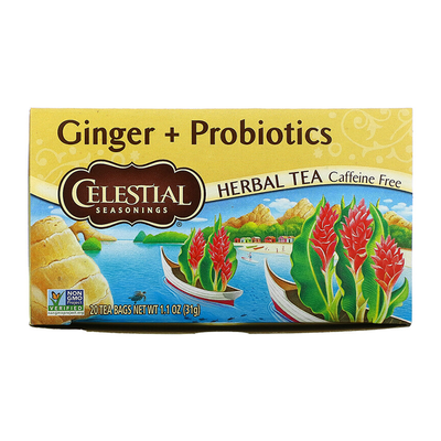 Ginger + Probiotics Herbal Tea Bags  from Celestial Seasonings