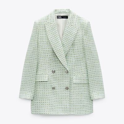 Textured Check Blazer