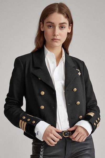 Cotton-Blend Military Blazer