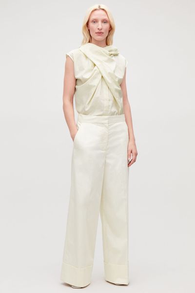 Wide-Leg Cotton Organic Trousers from Cos