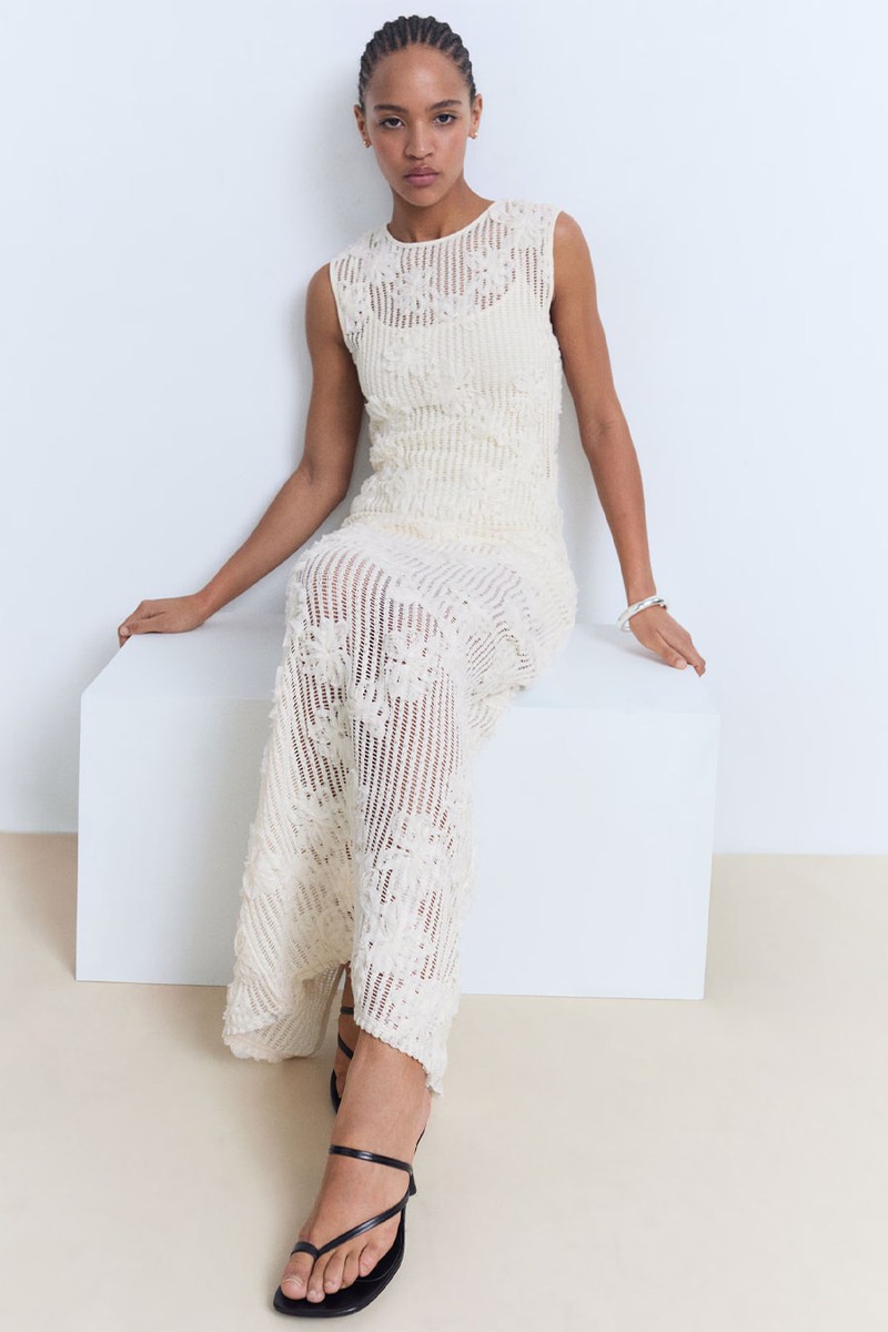 Floral Crochet Dress from Mango