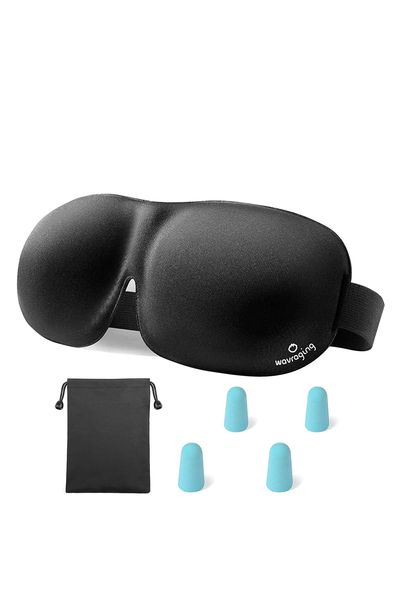 Sleep Mask With Ear Plugs & Carry Pouch from Wavraging