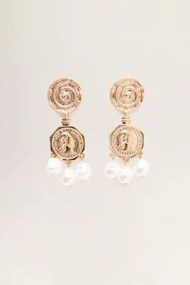 Coin Pendant Earrings from MANGO