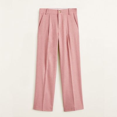 Pleat Details Wool Trousers from Mango