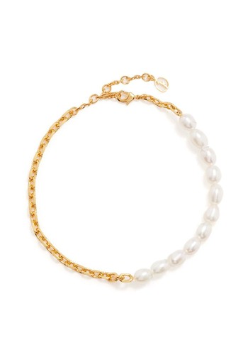 Duel Pearl & 18kt Gold Plated Anklet from Anissa Kermiche