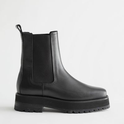 Squared Toe Leather Chelsea Boots  from & Other Stories 