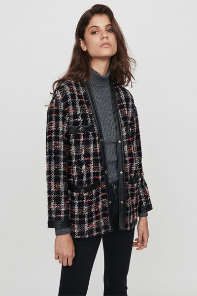 Tweed-Style Contrast Jacket from Maje