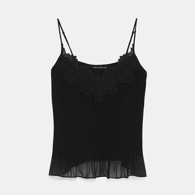 Pleated Contrast Top from Zara