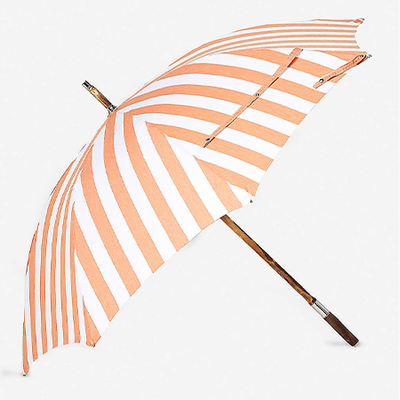 Striped Chestnut and Woven Parasol from The Conran Shop