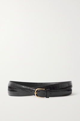 Croc-Effect Leather Belt from Totême
