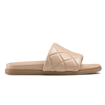 Beige Quilted Mules