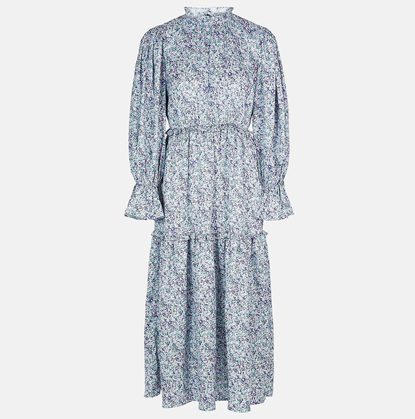 Molly Ditsy Frill Detail Midi Dress from Oasis