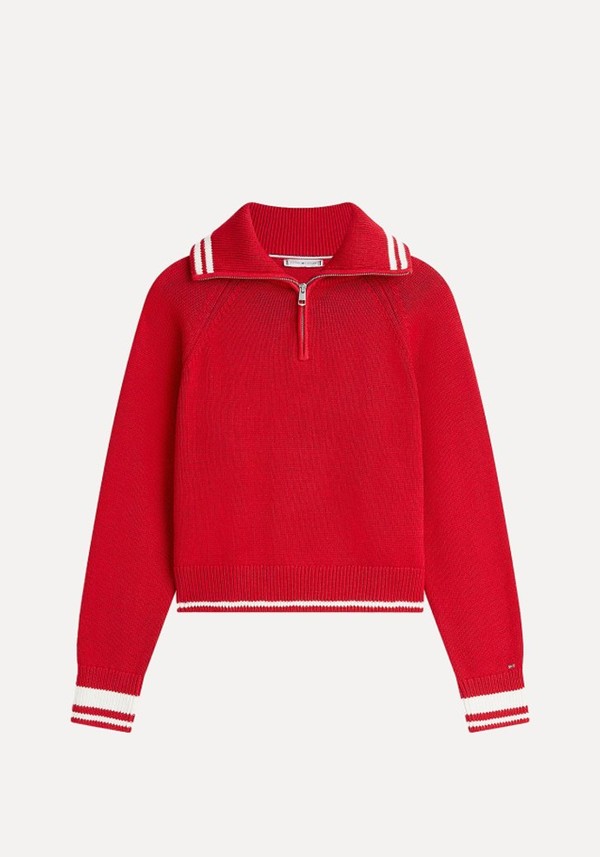 Metal Flag Relaxed Quarter-Zip Jumper*