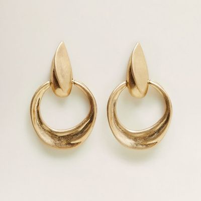 Metal Pendant Earrings from Mango