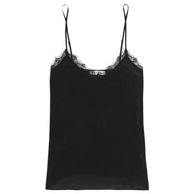 Lace-Trimmed Washed-Silk Camisole from Anine Bing