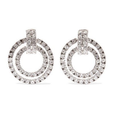 Rhodium-Plated Crystal Clip Earrings from Kenneth Jay Lane