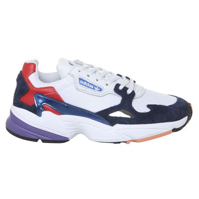 Falcon Trainers Crystal White Collegiate Navy Red from Adidas