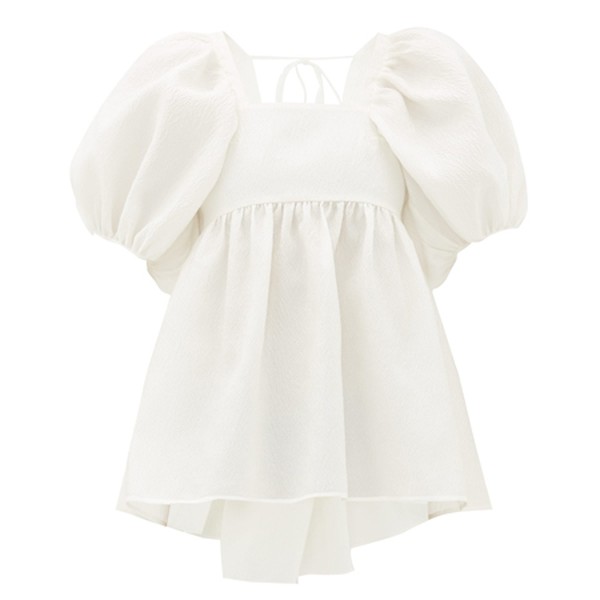 Rita Puff Sleeve Floral-Cloqué Top from Cecilie Bahnsen