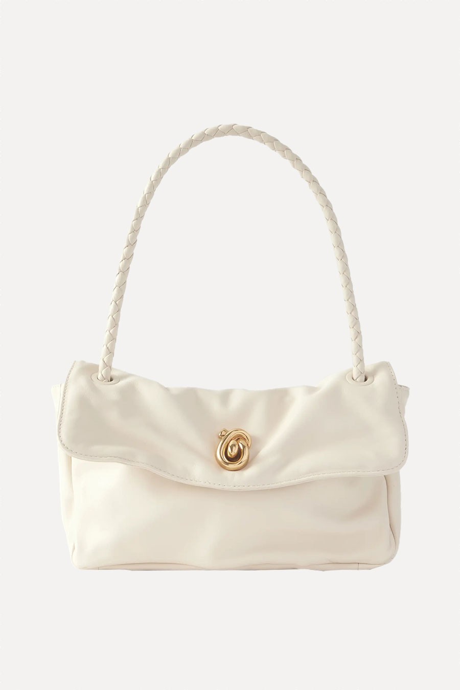 Embellished Intrecciato-Trimmed Leather Shoulder Bag from Bottega Veneta